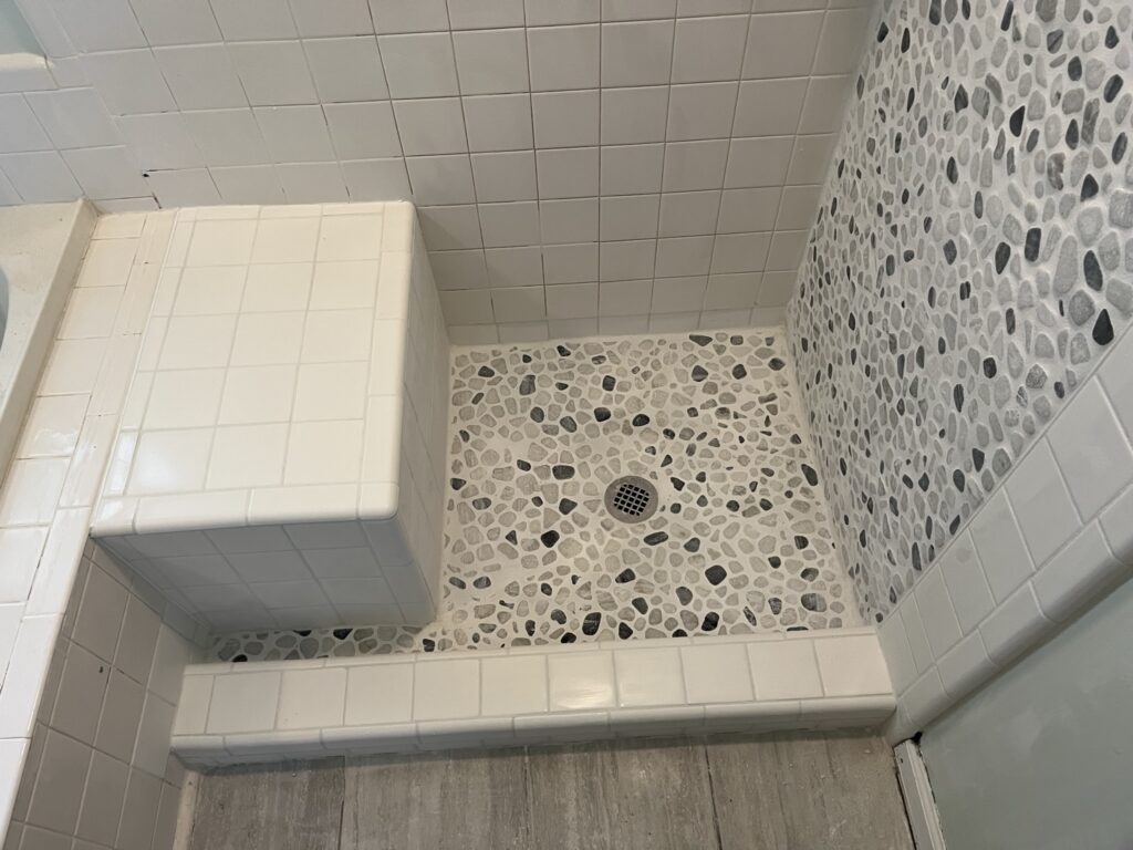 Shower remodel and tiling in Suwanee, Georgia.