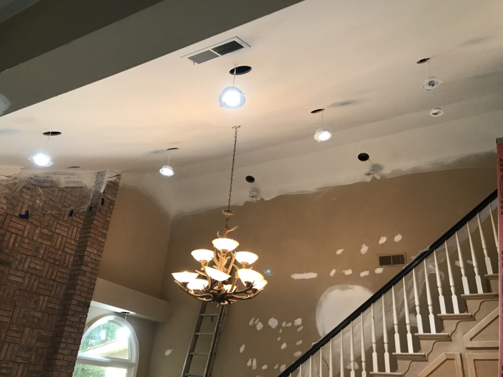 Recessed lighting and interior painting in Milton, Georgia.